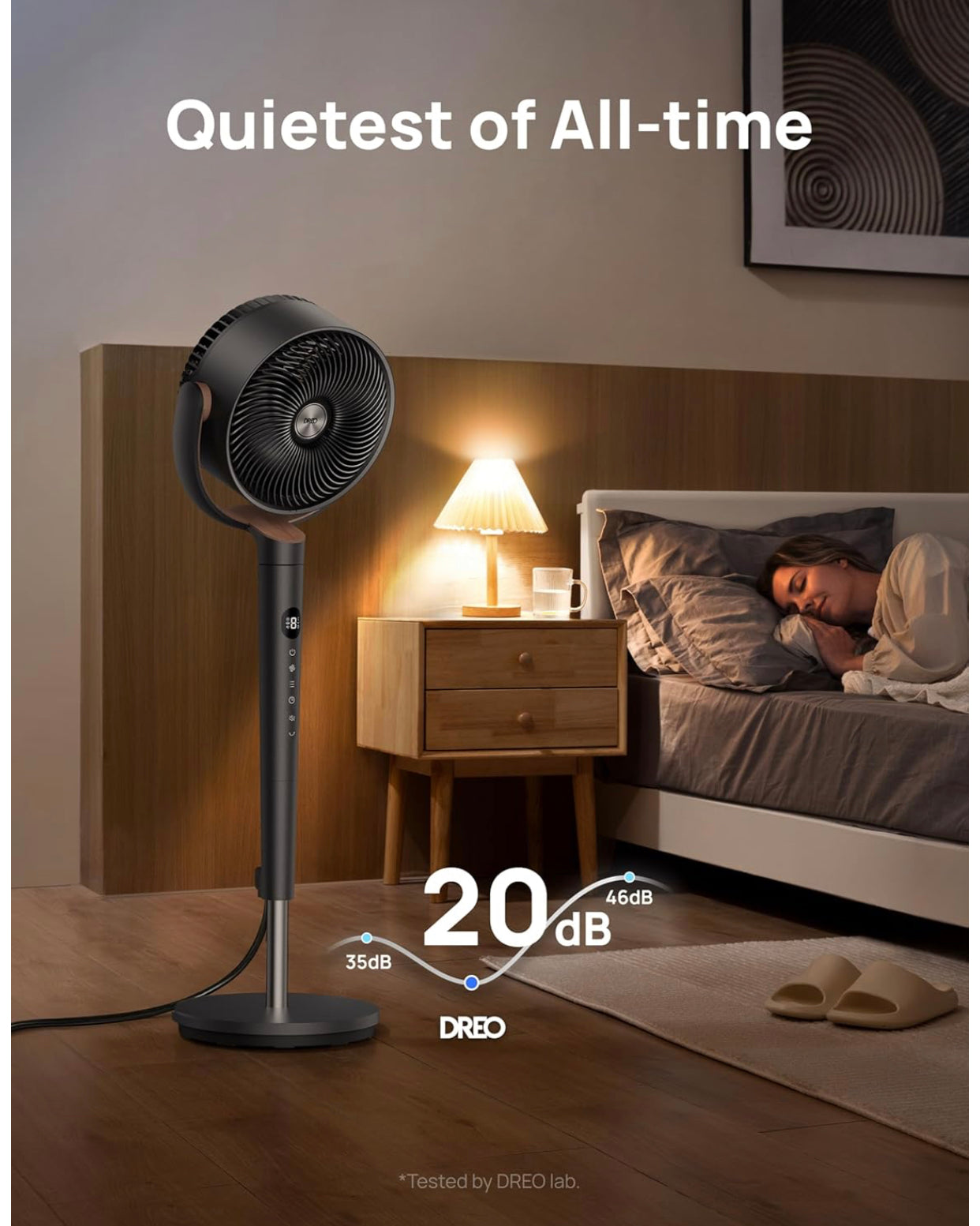 Quiet Oscillating Standing Fan